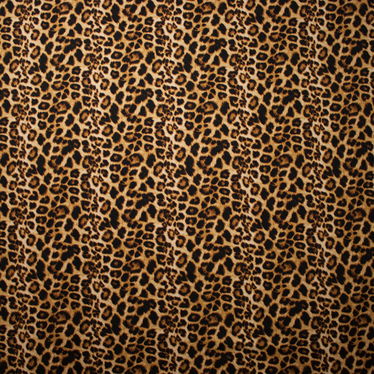 Brown Leopard Rose Gold Metallic DBP Print #425 Double Brushed Polyester Spandex Apparel Stretch Fabric 190 GSM 58-60 Wide By The Yard