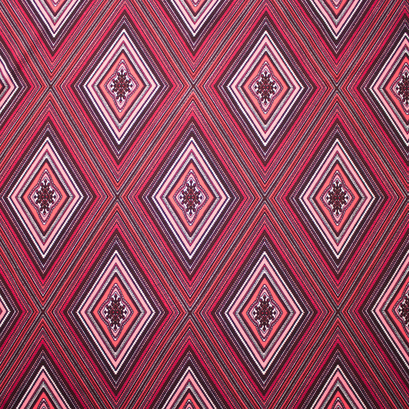 Cali Fabrics Red Diamond Pattern Liverpool Knit Fabric by the Yard