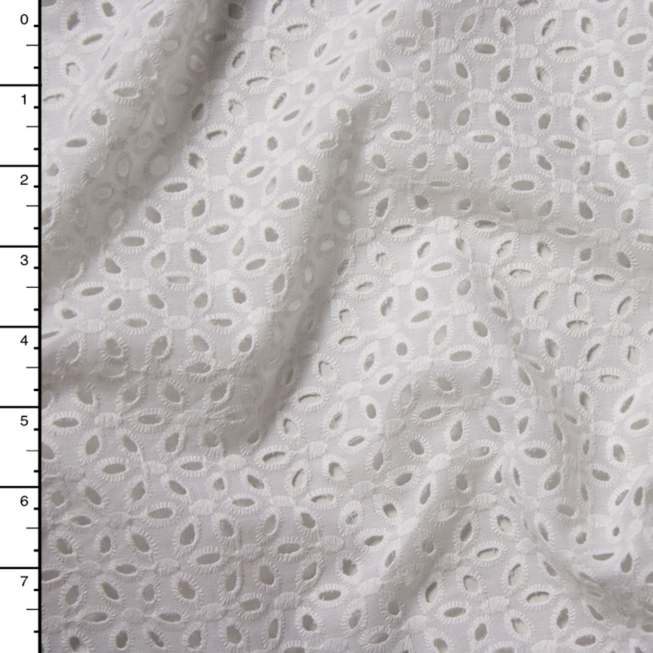 Cali Fabrics White Designer Floral Cotton Eyelet Fabric By The Yard   Fabric 17779  53233.1497128571 