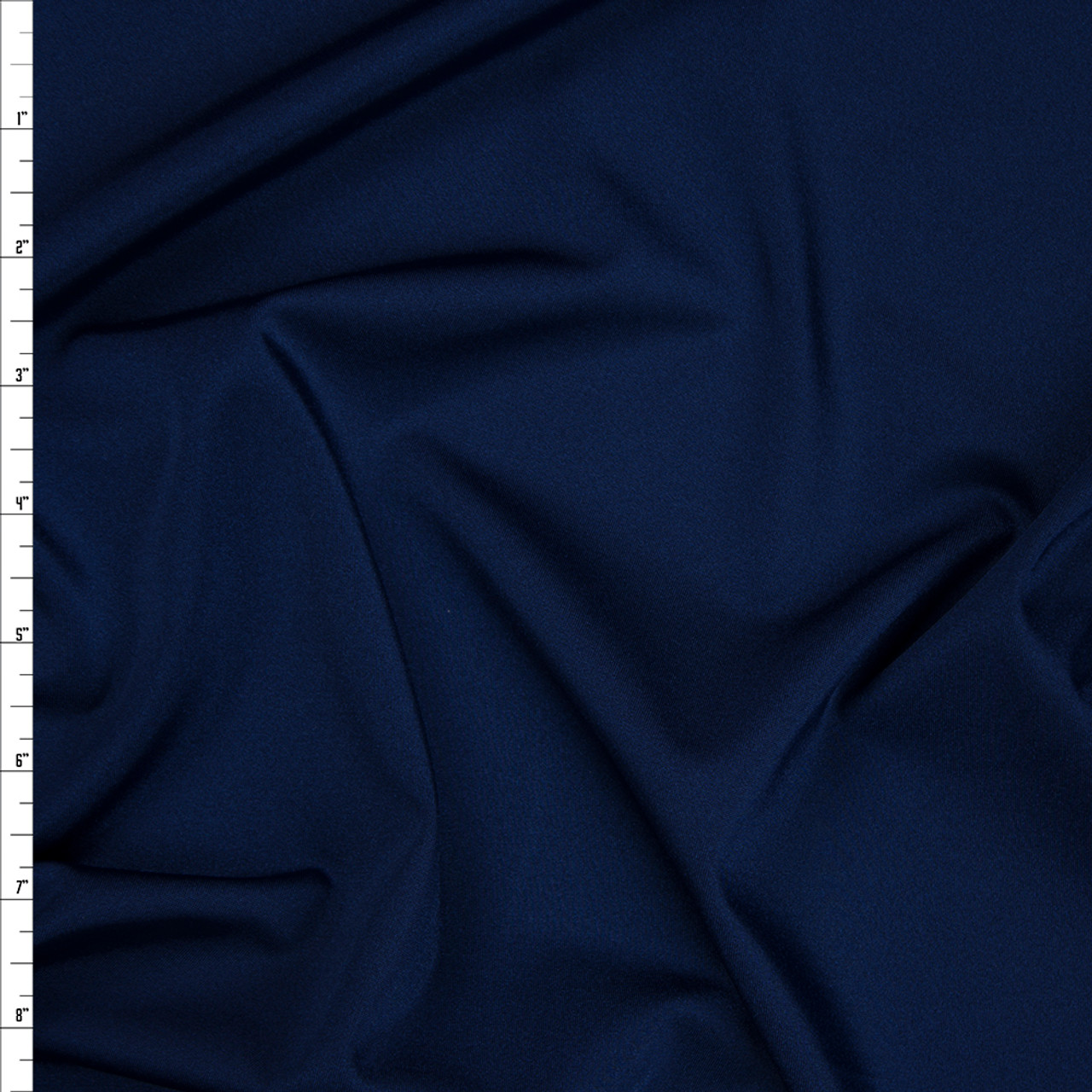 Jordan Navy Blue Shiny Nylon Spandex Fabric / 4 Way stretch