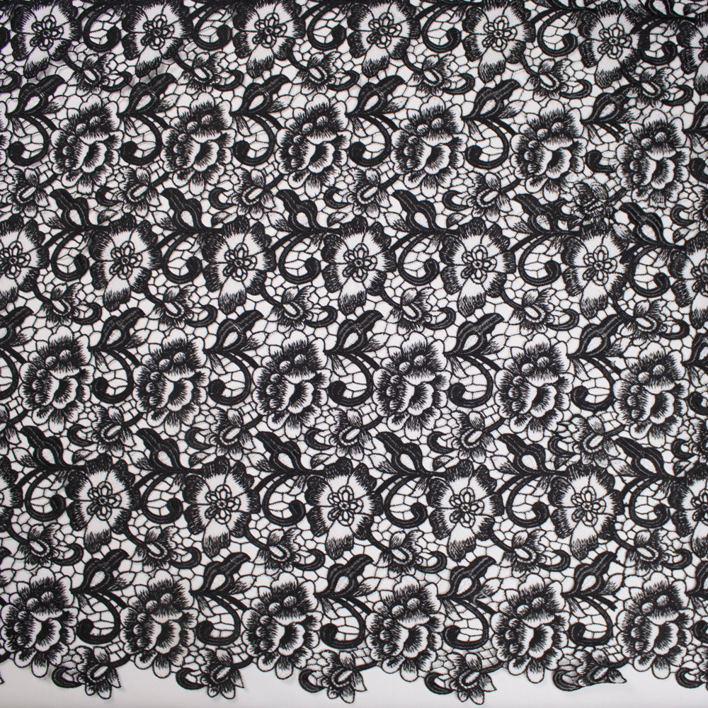 Cali Fabrics Black and White Flowers and Scrollwork Designer Cali Fabrics Black and White Flowers and Scrollwork Designer