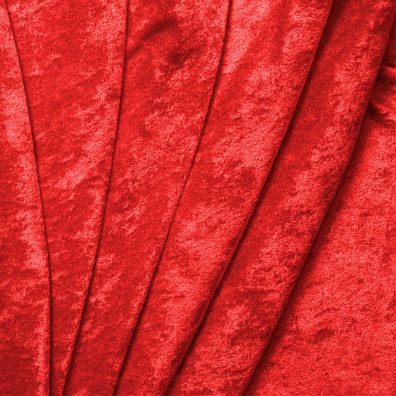 Red Crushed Velvet Velour Stretch Fabric Material Polyester 150cm