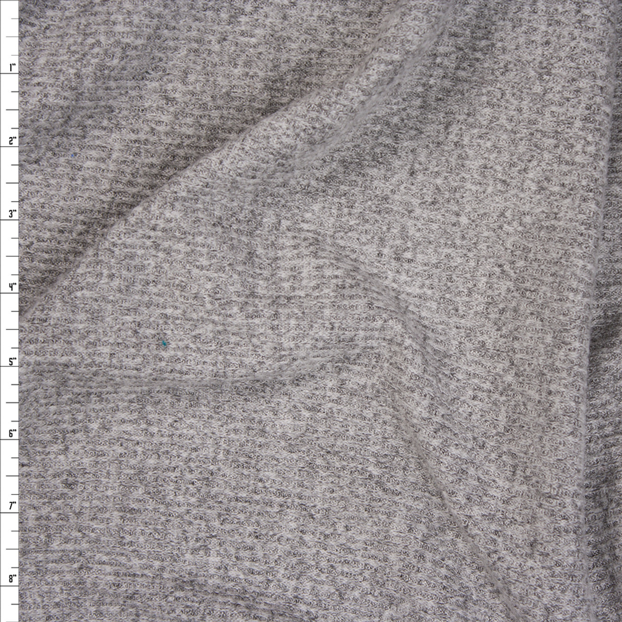 Cali Fabrics Heather Grey Brushed Ribbed Sweater Knit Fabric by the Yard