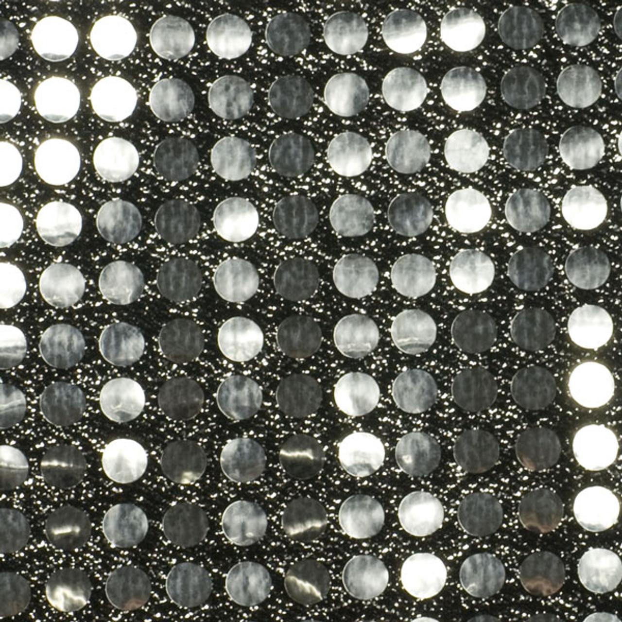 Cali Fabrics | Silver Black Big Dot Sequin Fabric