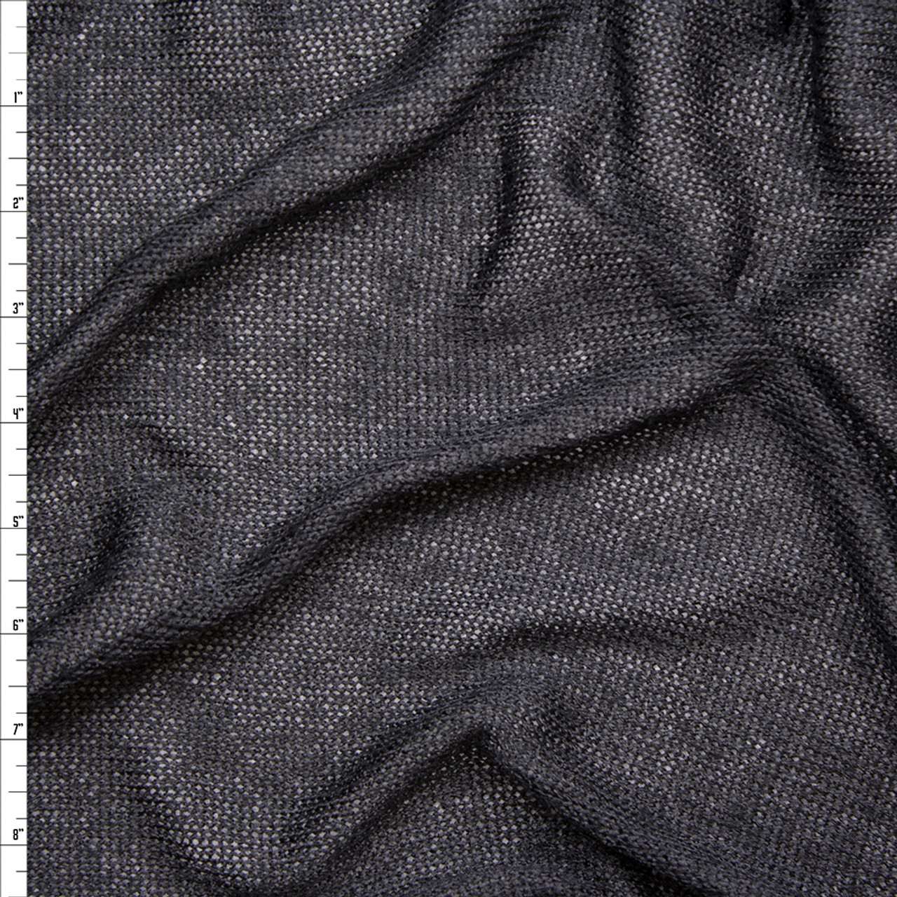 【SCENERITY】Damage loose fit knit Cali Fabrics Black Loose Knit Lightweight Sweater Knit