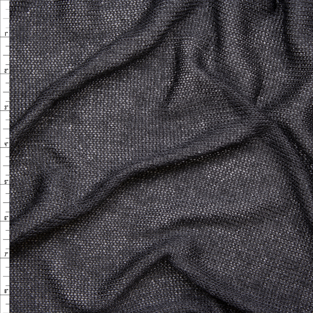 Cali Fabrics Black Loose Knit Lightweight Sweater Knit Fabric by the Yard