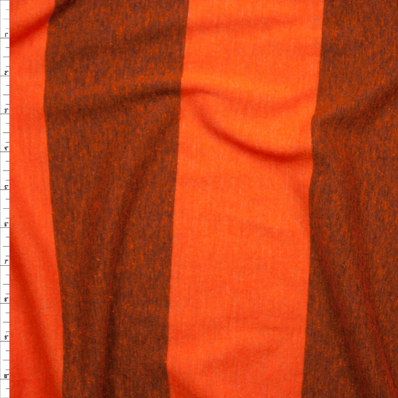 Orange Wide Stripe Lightweight Jersey Knit