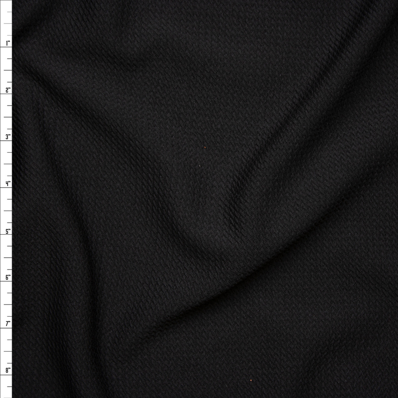 Cali Fabrics Solid Black Braided Texture Liverpool Knit Fabric by the Yard