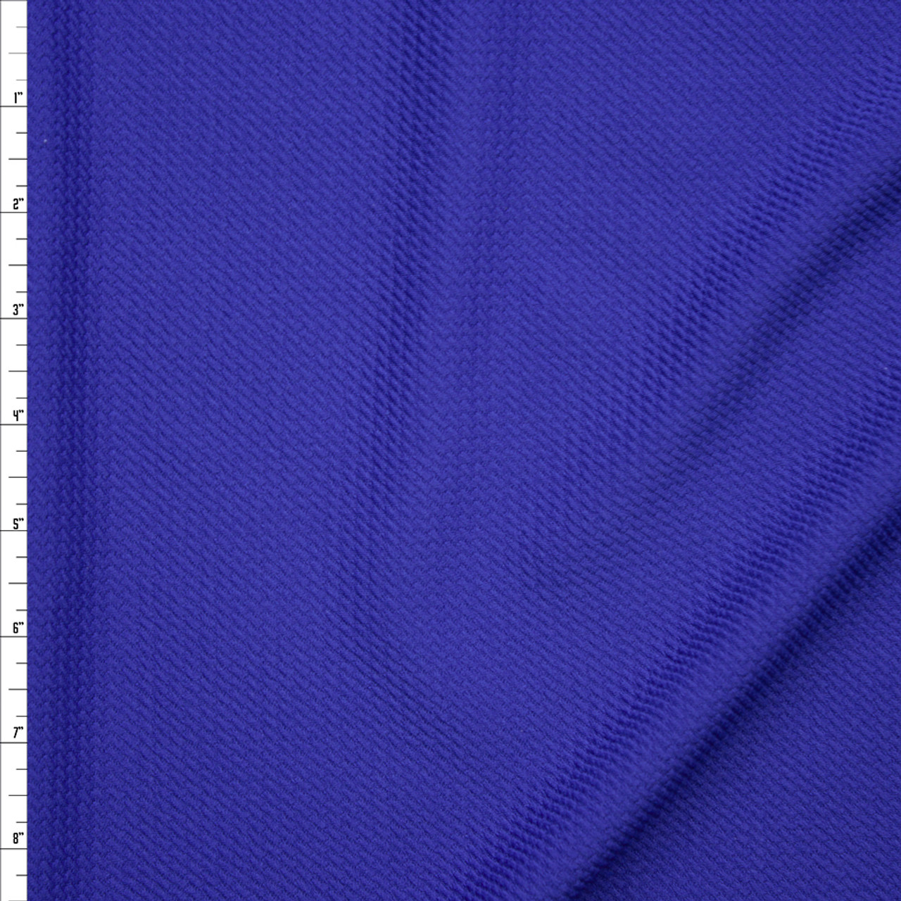 Cali Fabrics Solid Royal Blue Braided Texture Liverpool Knit Fabric by