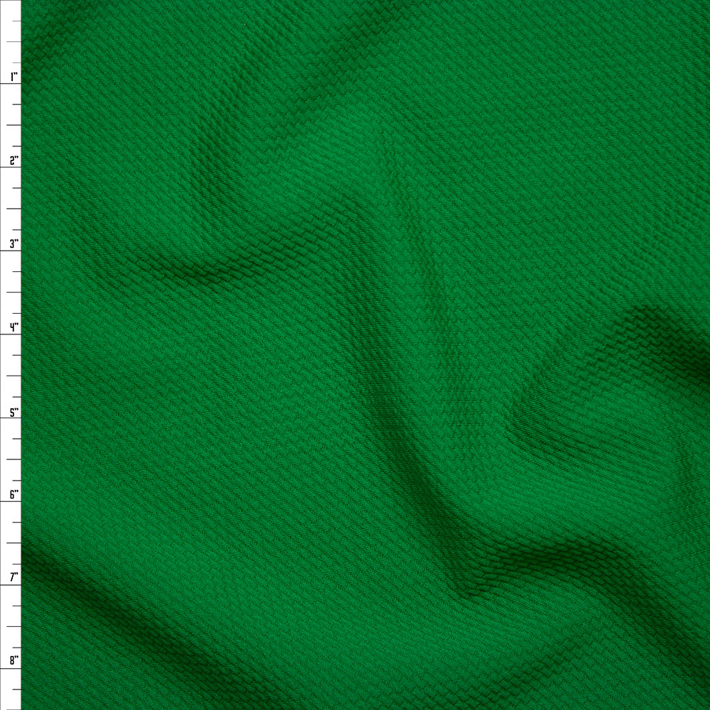 Cali Fabrics Solid Kelly Green Braided Texture Liverpool Knit Fabric by ...