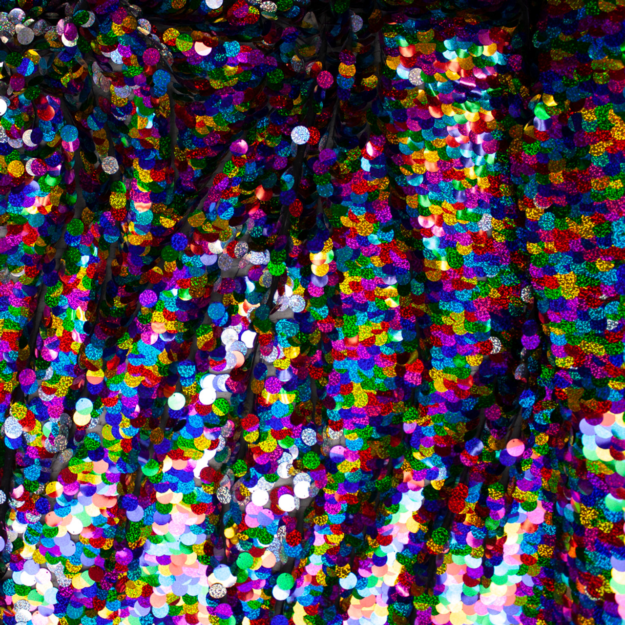 Rainbow Sequin On Stretch Mesh 58 W Fabric By The Yard Striped