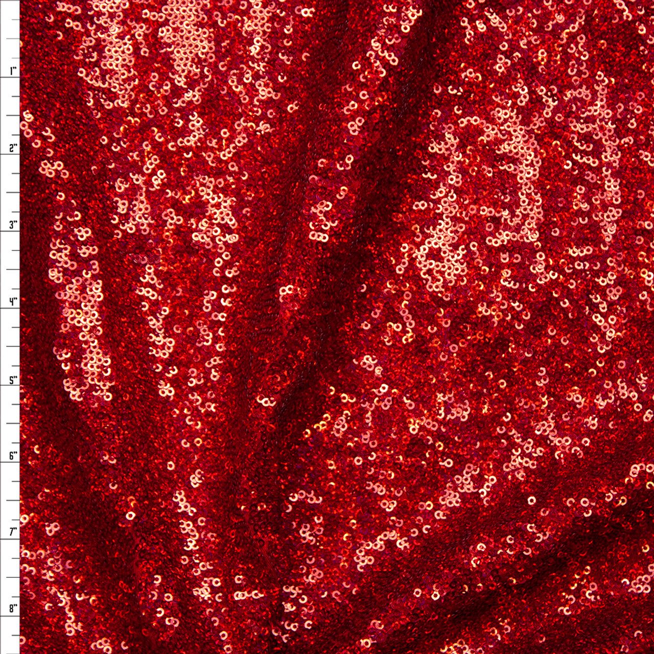 Cali Fabrics Red Holographic 4-way Stretch Micro Sequin Fabric Fabric ...