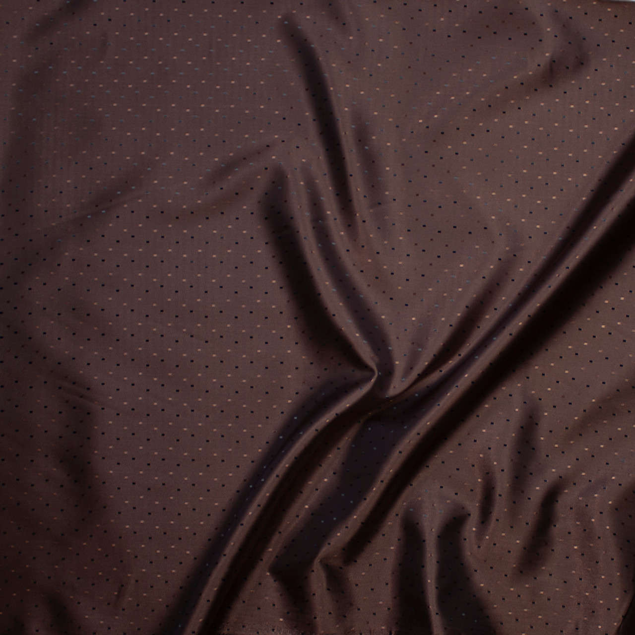 Cali Fabrics Brown with Brown Rectangles Poly Lining Fabric by the Yard