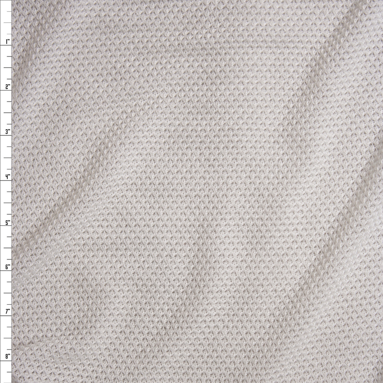 Cali Fabrics White Loose Weave Stretch Sweater Knit Fabric by the Yard