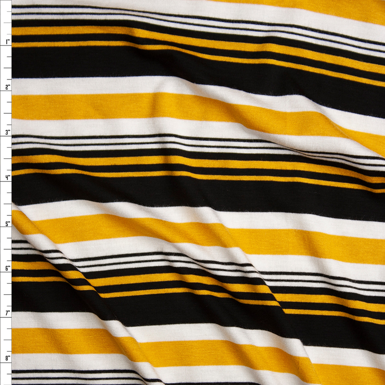 black and white striped jersey knit fabric