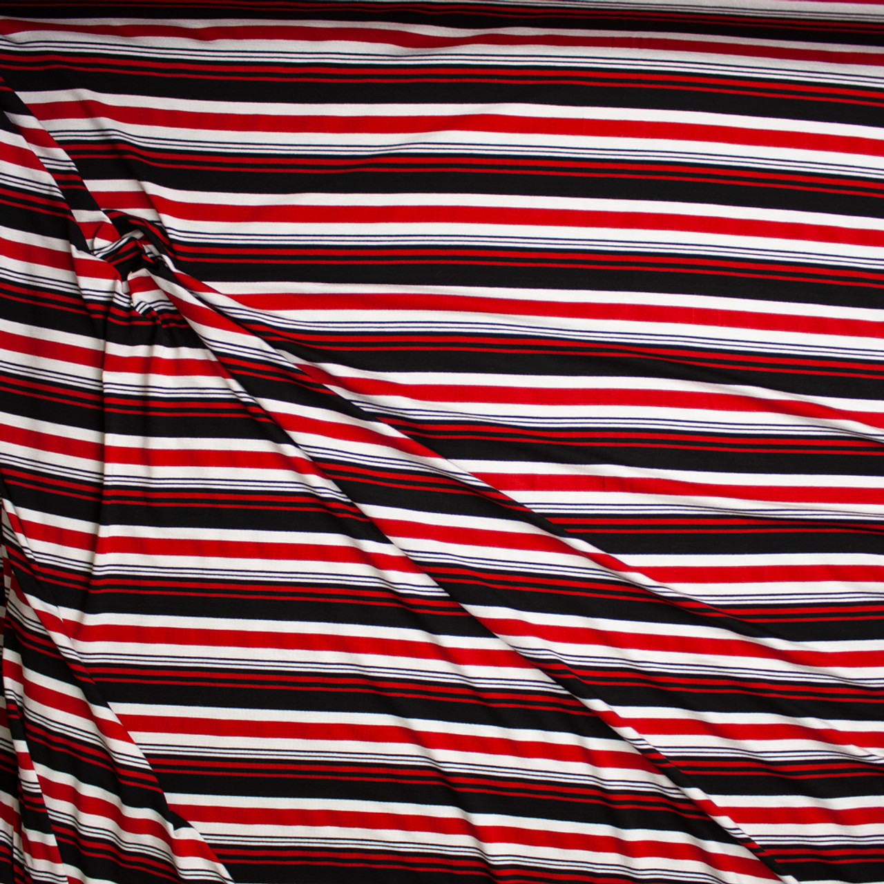 black and white striped jersey knit fabric