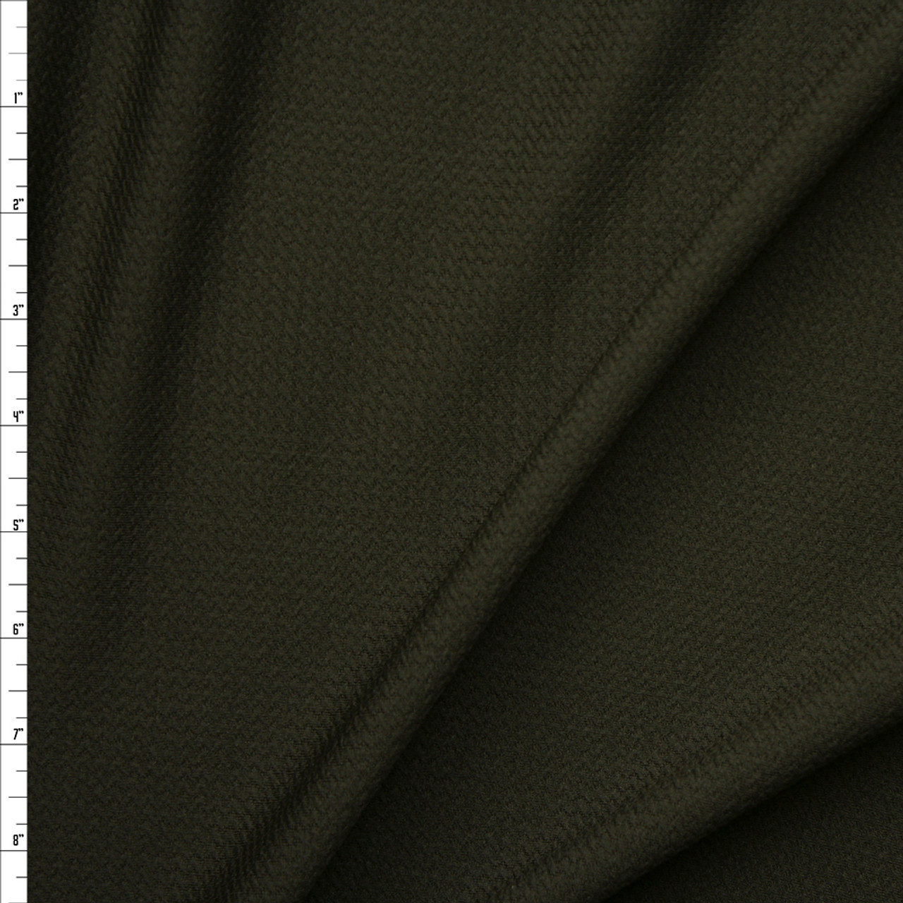 Cali Fabrics Dark Olive Green Solid Braided Look Liverpool Knit