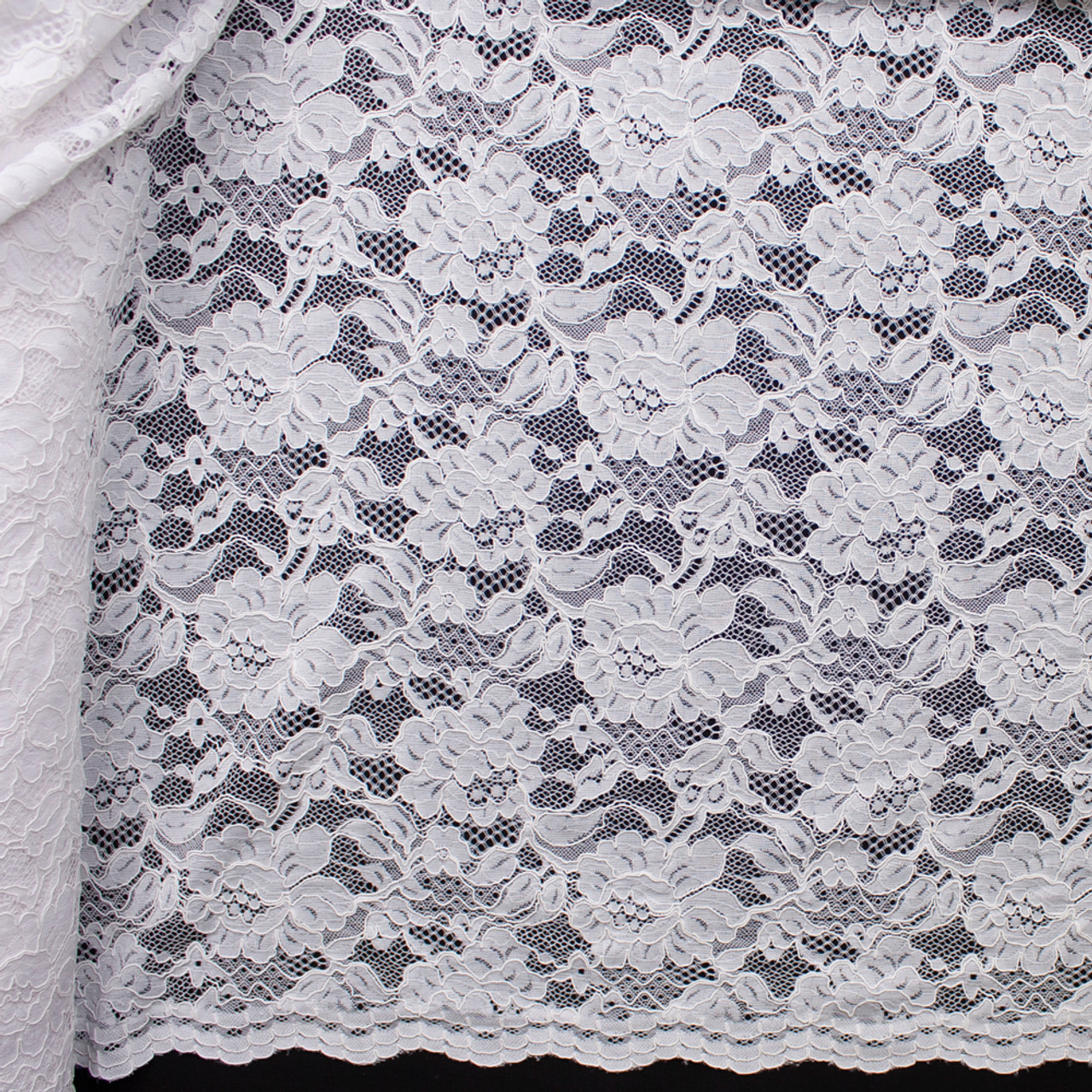 black corded lace fabric