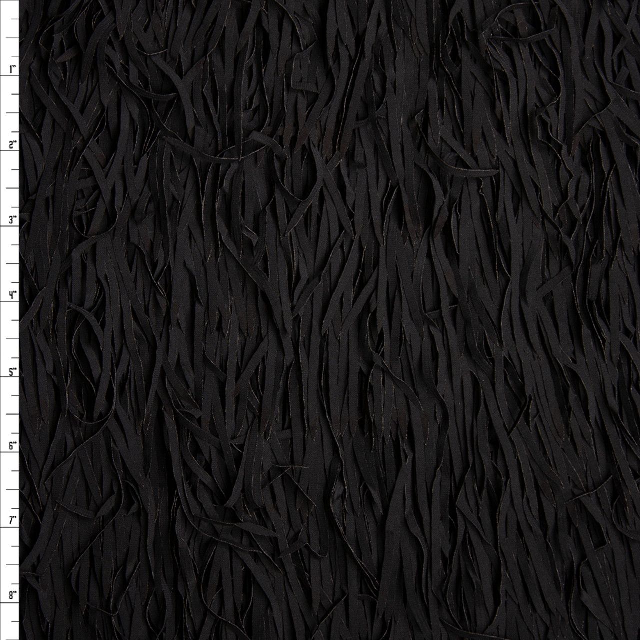 Black 5” Layered Fringe Fabric