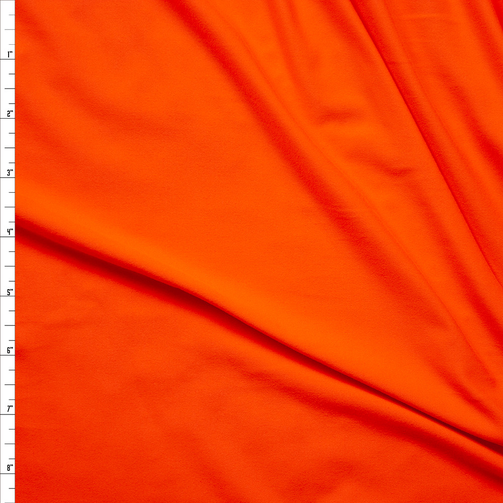 Cali Fabrics Neon Orange Double Brushed Poly Spandex Knit Fabric