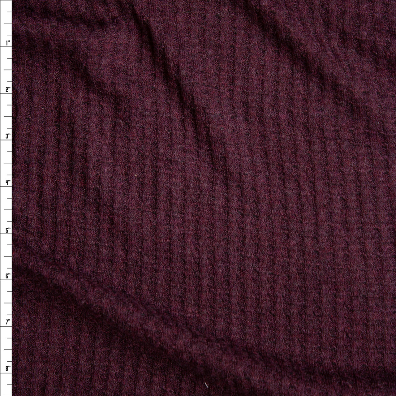 Cali Fabrics Dark Plum Soft Waffle Knit Fabric by the Yard