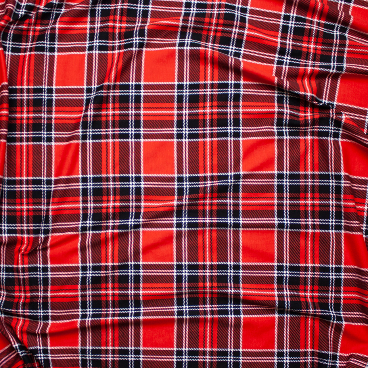 plaid jersey knit fabric