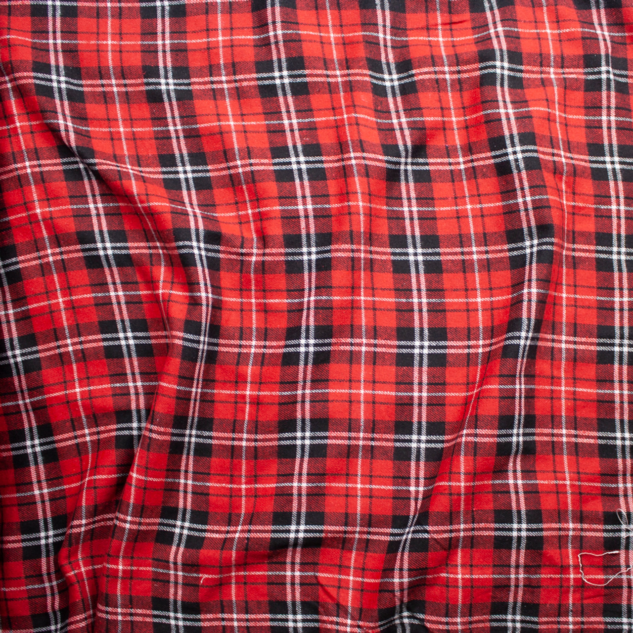 Flannel Plaid Black Red Gray White Cotton Flannel Fabric Print by Yard  D278.39 