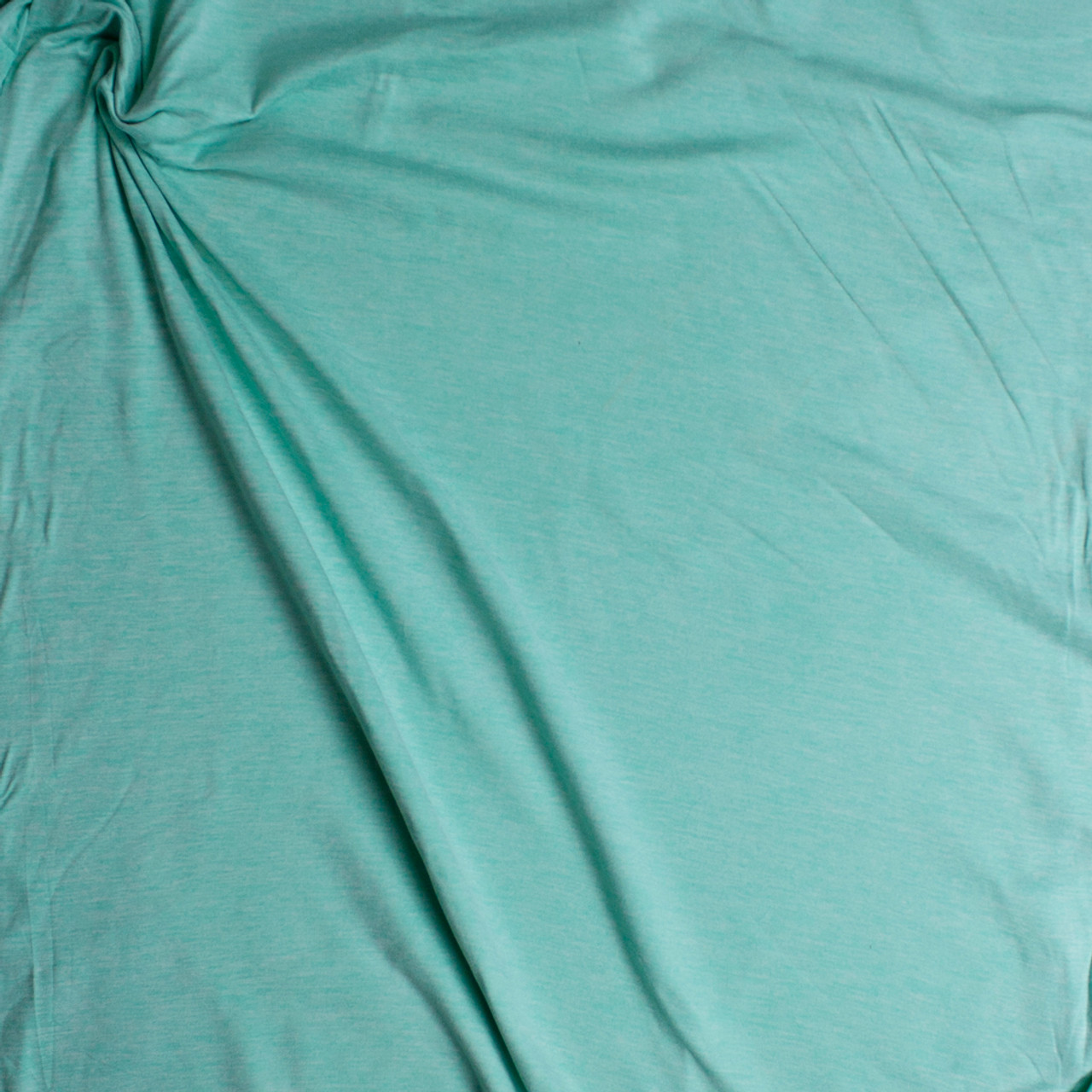 Cali Fabrics Mint Green Heather Double Brushed Poly/Spandex Knit Fabric ...