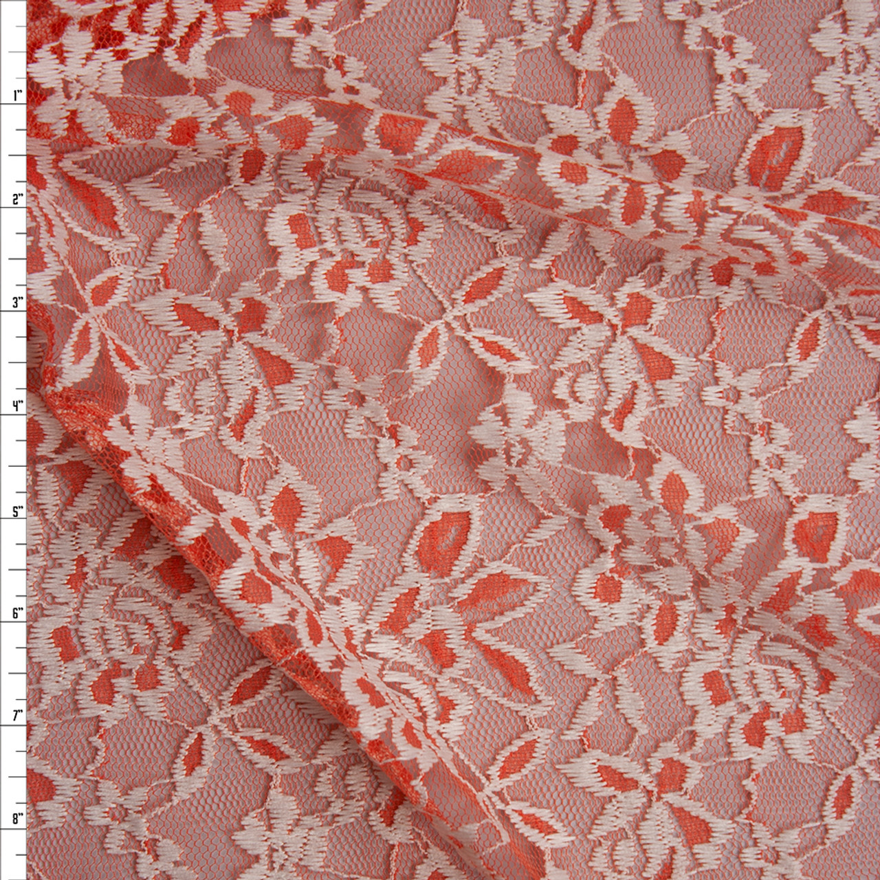 white floral lace fabric