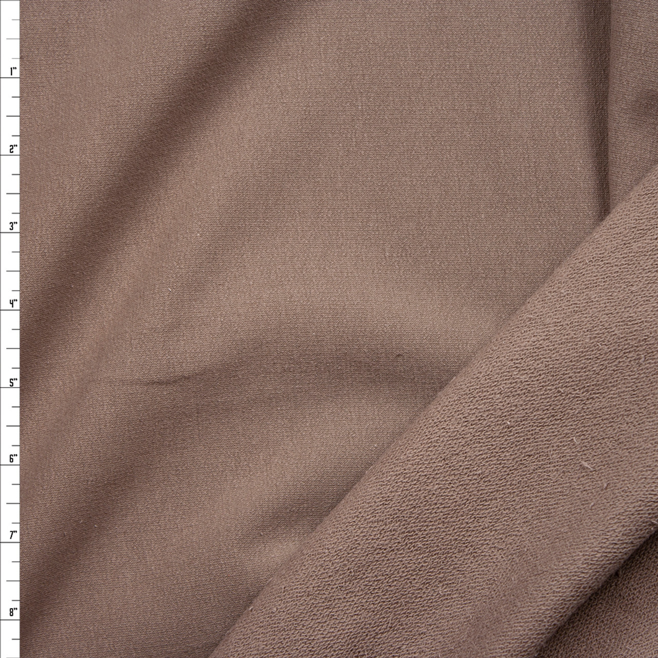 Cali Fabrics Taupe Stretch Cotton French Terry Fabric by the Yard