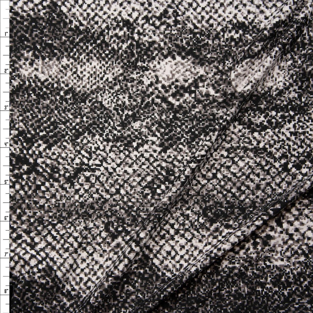 Cali Fabrics Grey Pixelated Snakeskin Double Brushed Poly/Spandex ...