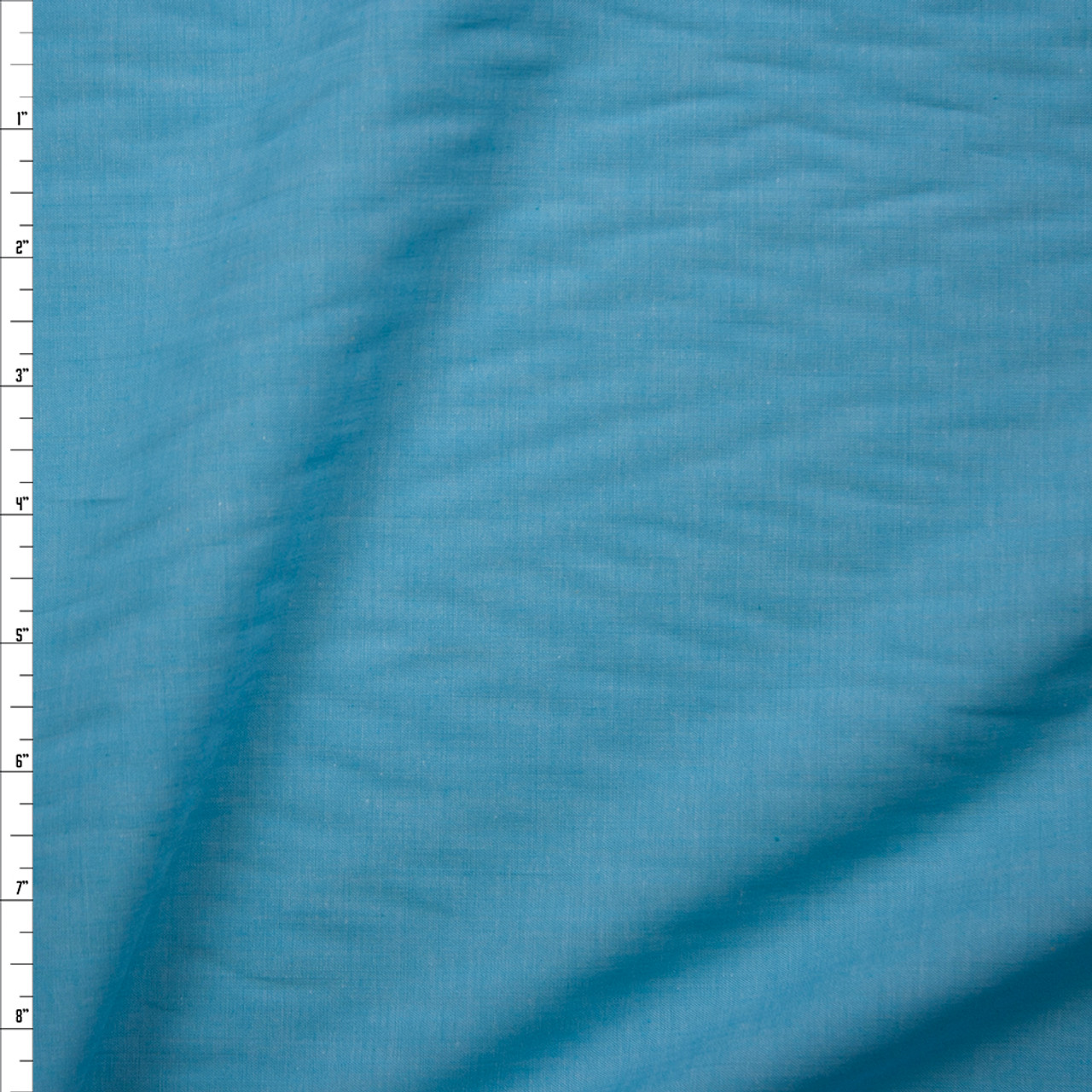 Cali Fabrics Aqua Lightweight Cotton Chambray Fabric by the Yard