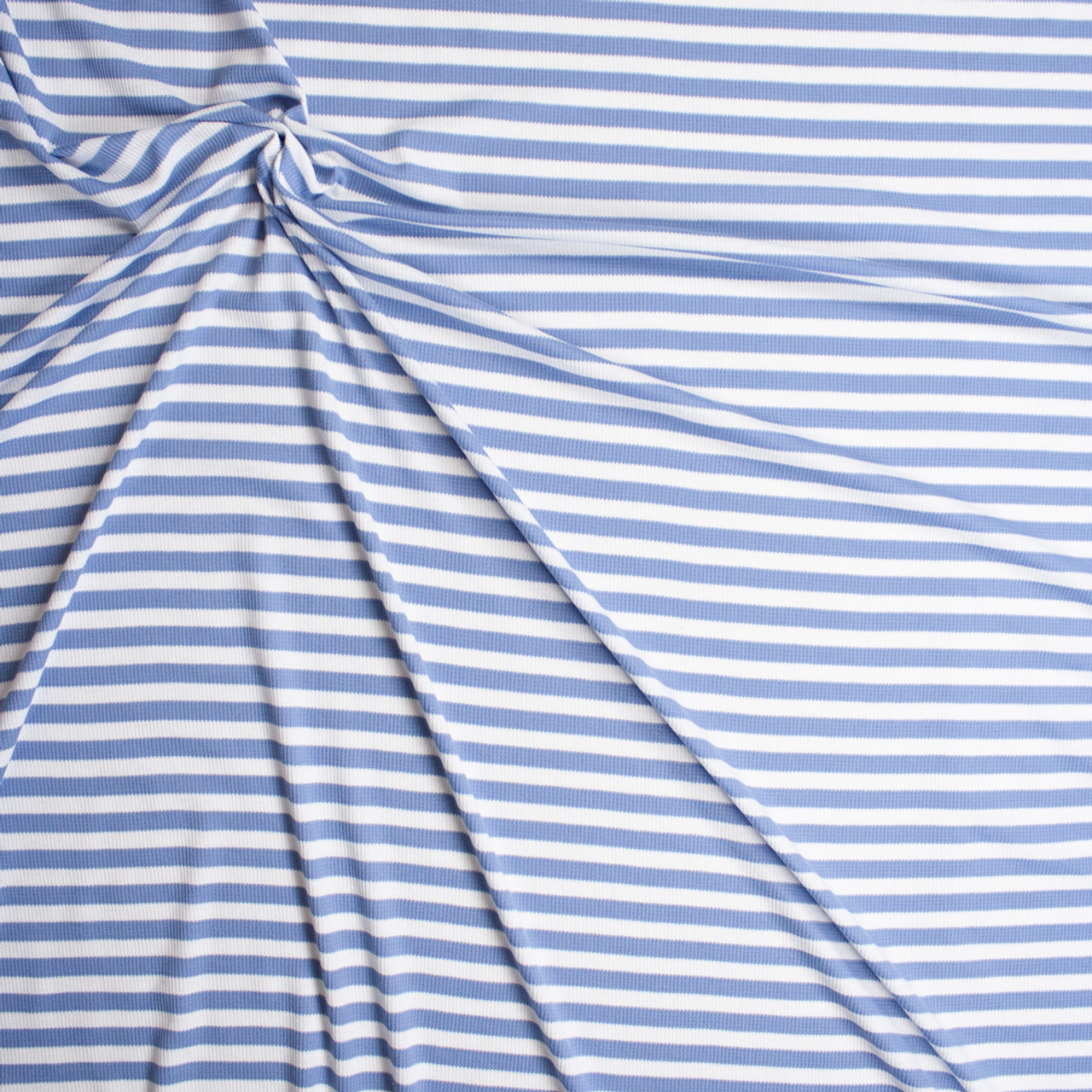 blue and white striped knit fabric