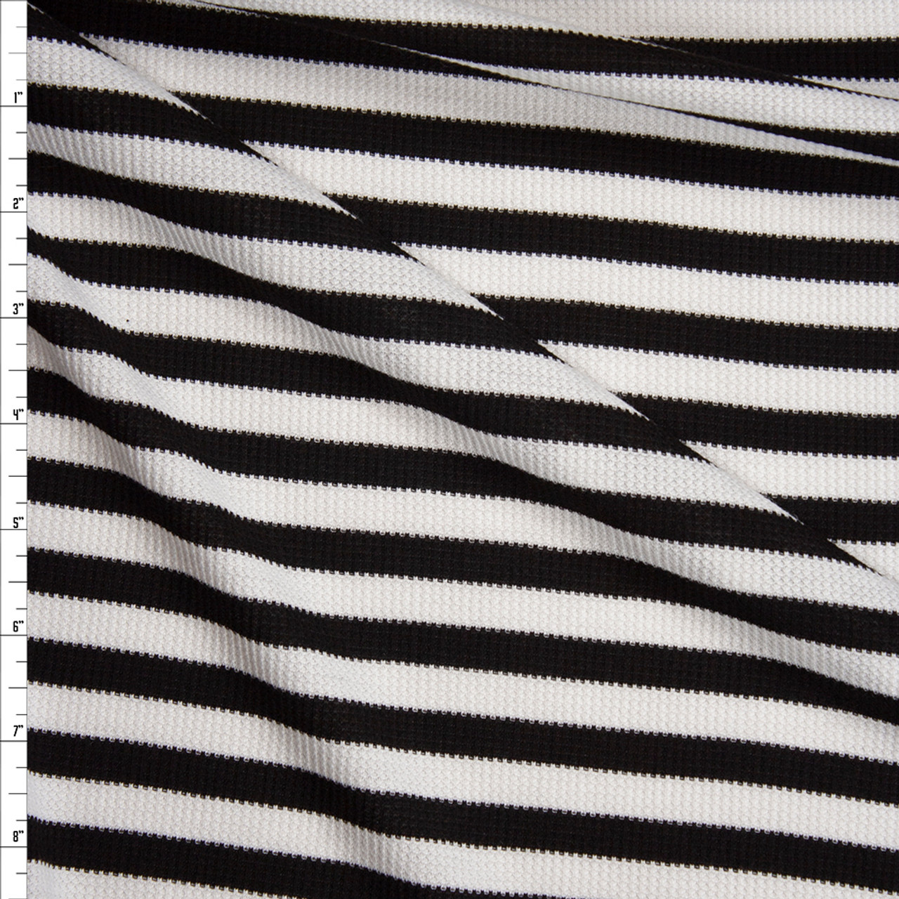 black and white striped jersey fabric