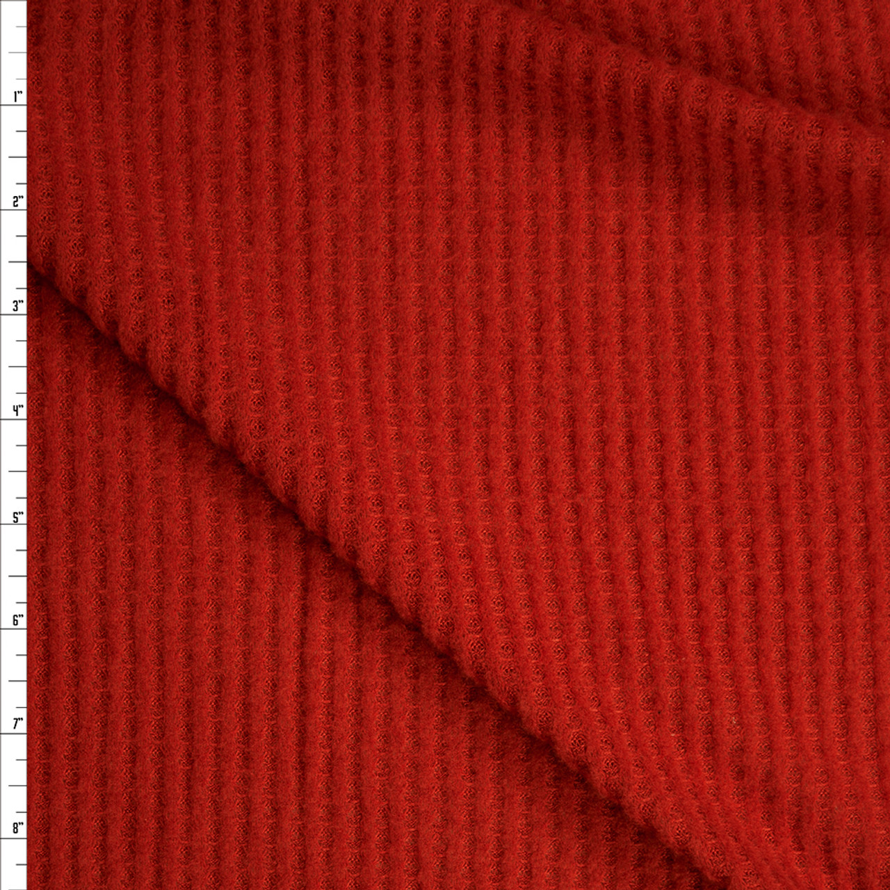 Cali Fabrics Rust Brushed Soft Waffle Sweater Knit Fabric by the Yard