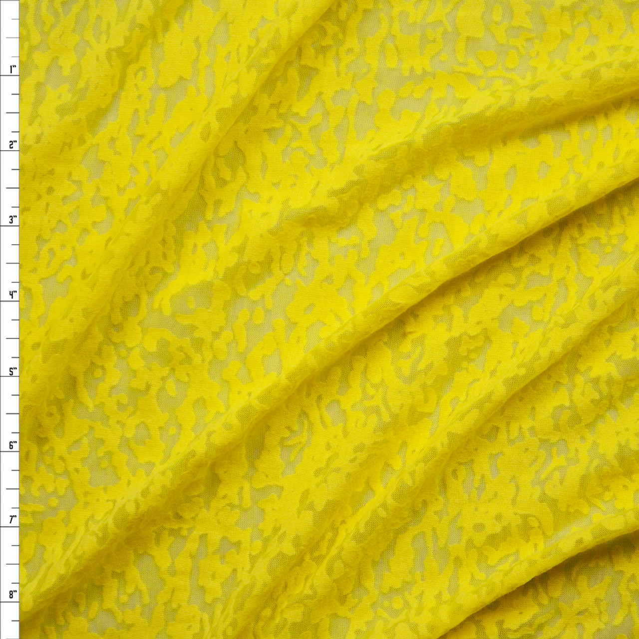 Cali Fabrics Bright Yellow Burnout Jersey Knit Fabric by the Yard