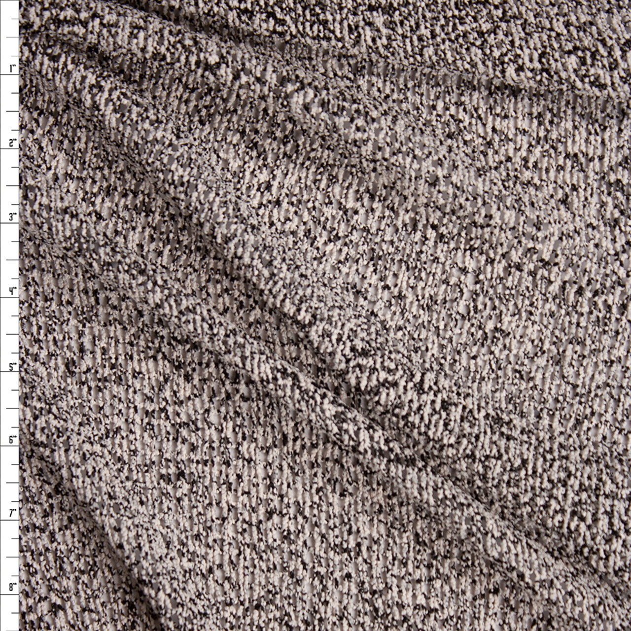 Cali Fabrics Black Loose Knit Lightweight Sweater Knit Fabric by the Yard
