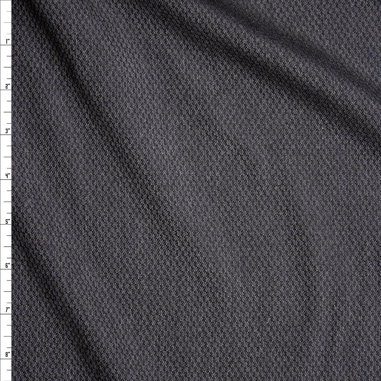 Cali Fabrics Charcoal Textured Suiting Fabric by the Yard