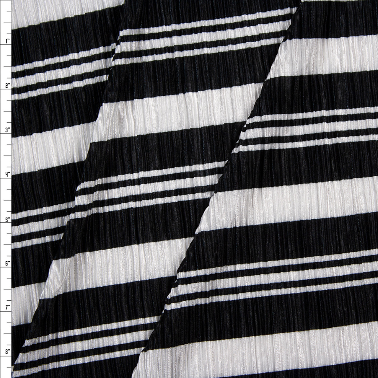 black and white striped jersey fabric