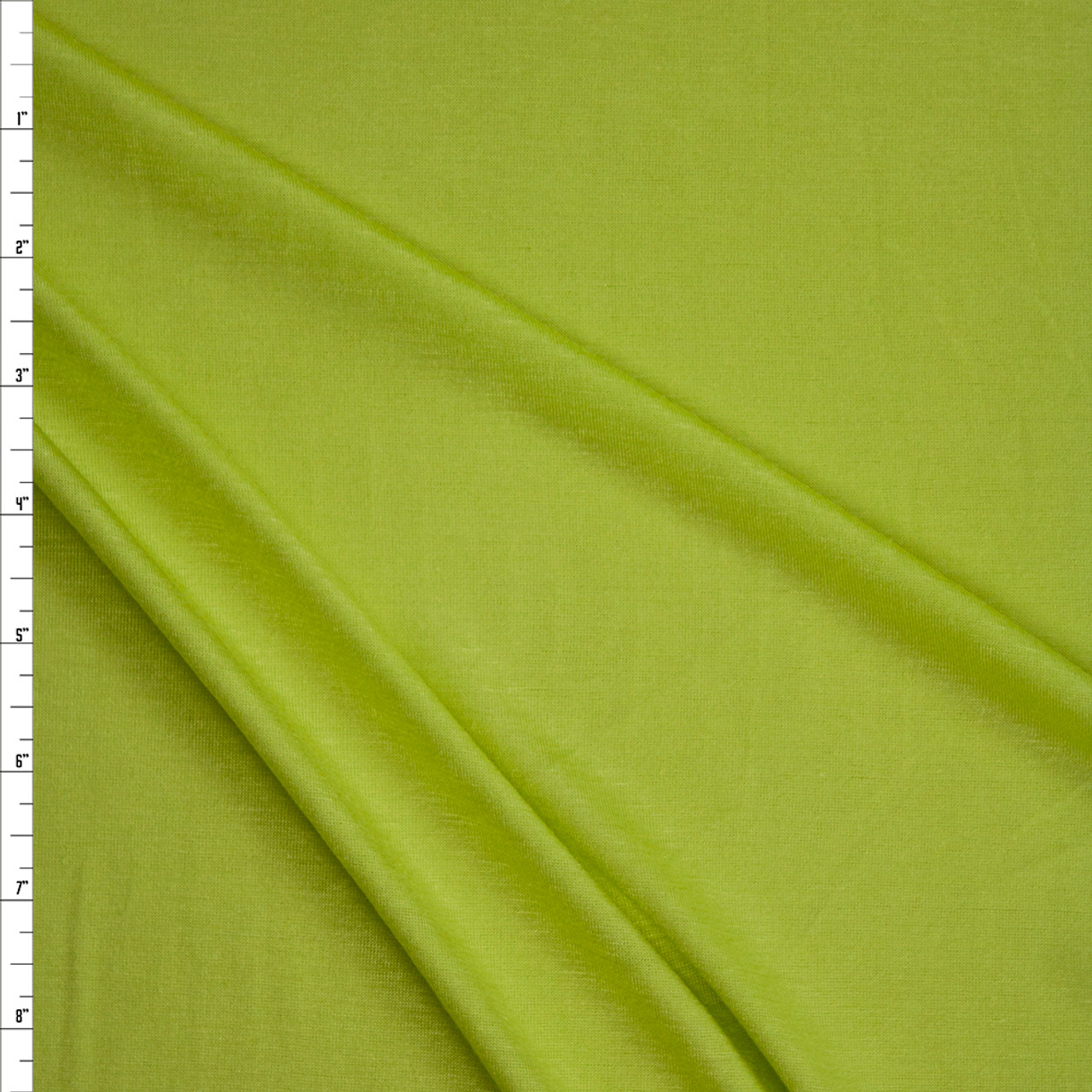 Cali Fabrics Bright Lime Green Lightweight Rayon Jersey Knit Fabric by ...