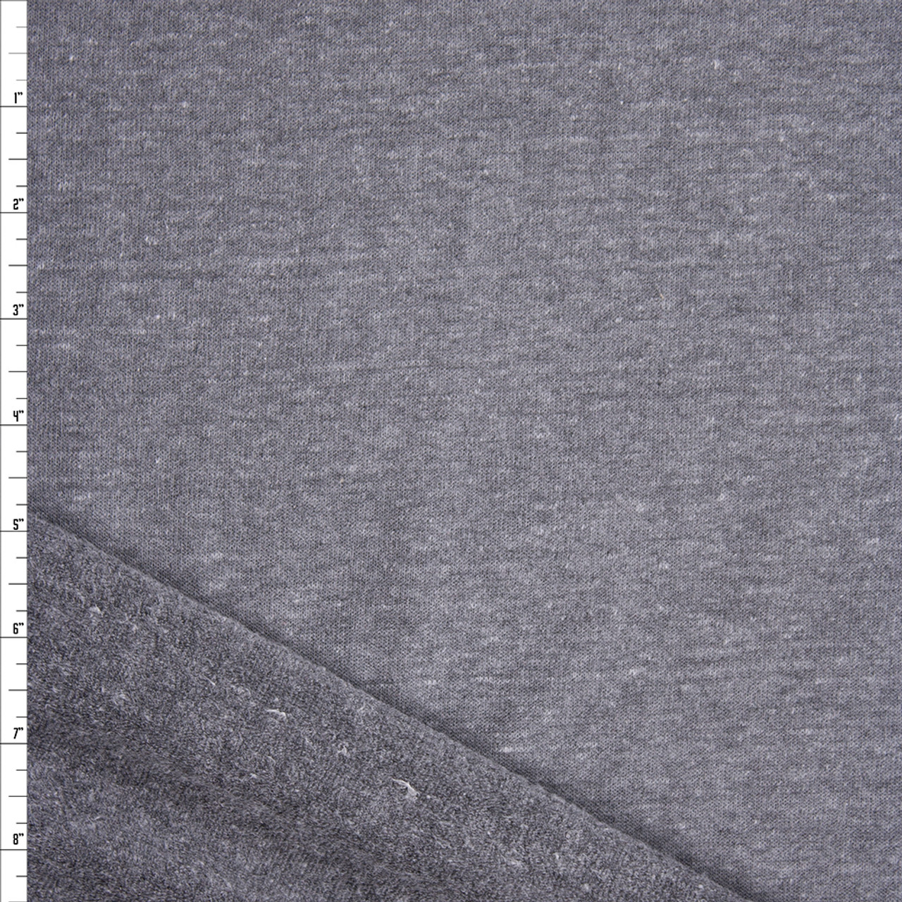 Cali Fabrics Grey Heather Soft Extra Wide French Terry Fabric by the Yard