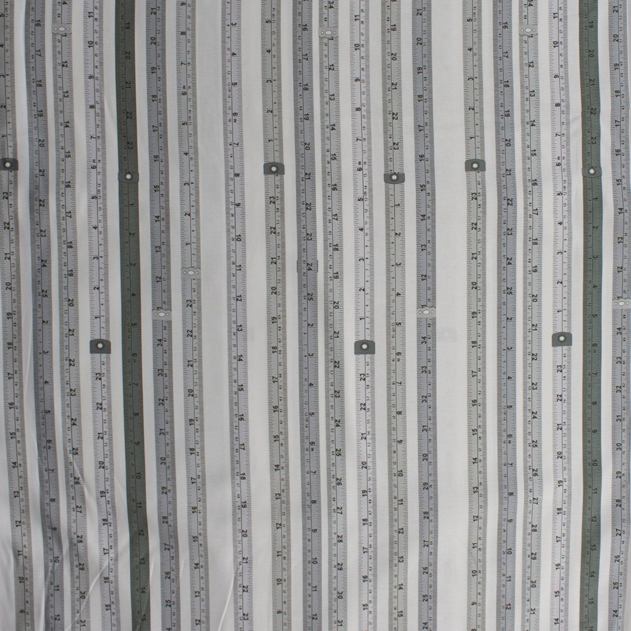 Measuring Tape Gray Novelty Print Fabric-Price per Yard
