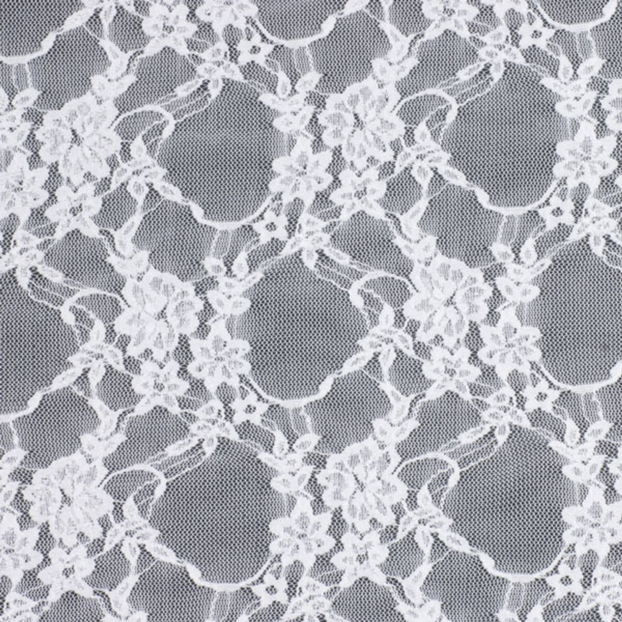 FS1147 White Floral Stretch Lace Trim – Fabric Styles