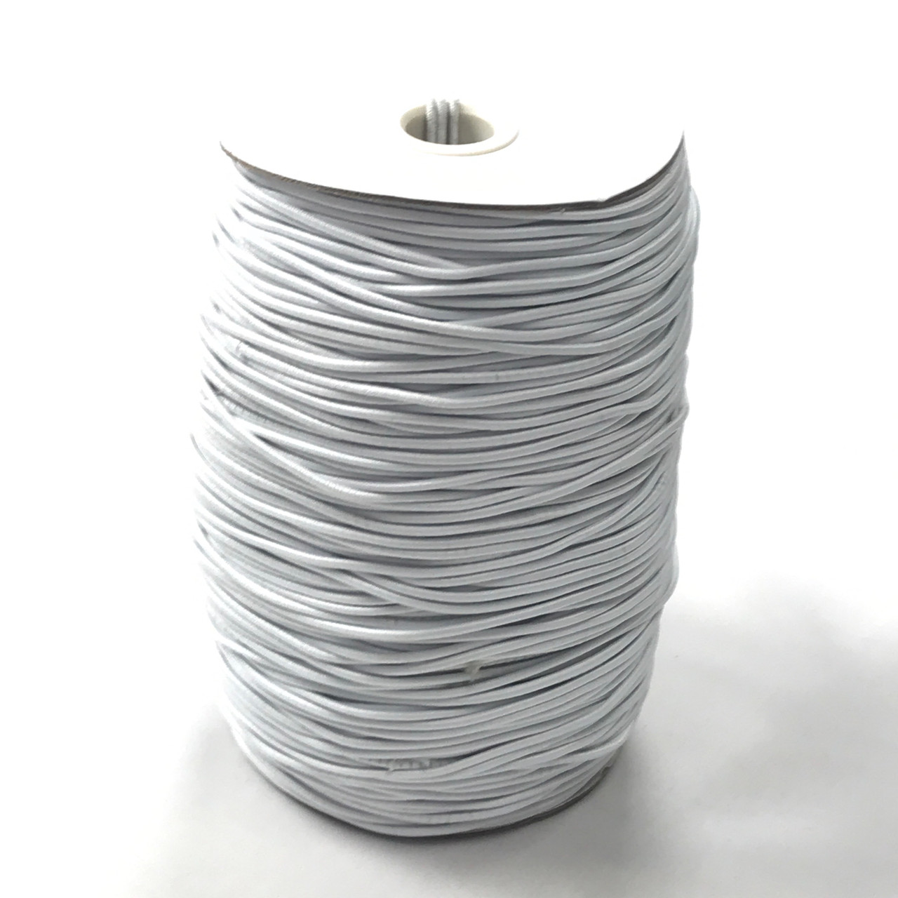 White 2mm Elastic Cord - By the Roll (280y) - Cali Fabrics