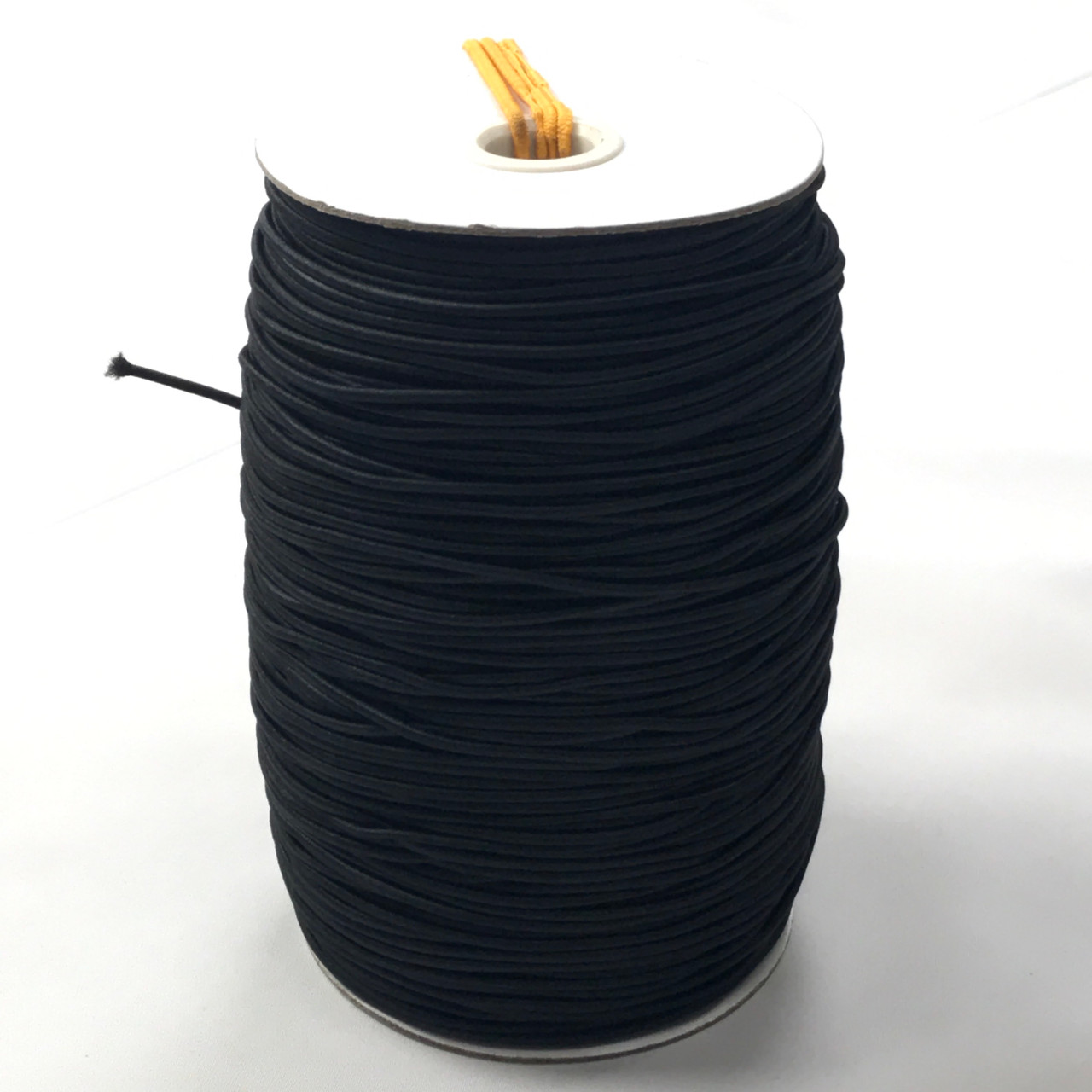 Black 2mm Elastic Cord - By the Roll (280y) - Cali Fabrics