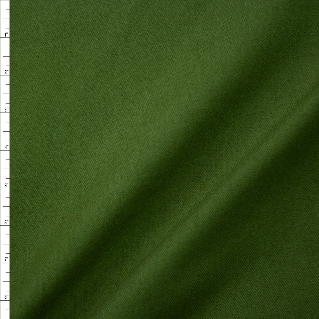 Cali Fabrics Olive Green Double Nap Midweight Cotton Flannel Fabric by ...