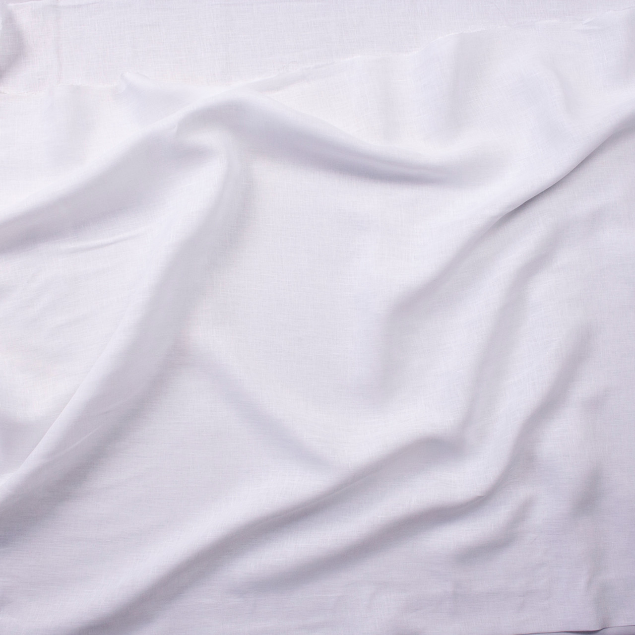 Cali Fabrics Solid White Lightweight Linen Fabric by the Yard