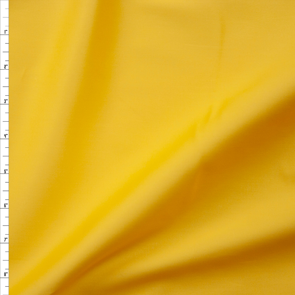 Cali Fabrics Sunshine Yellow Stretch Cotton Sateen Fabric by the Yard