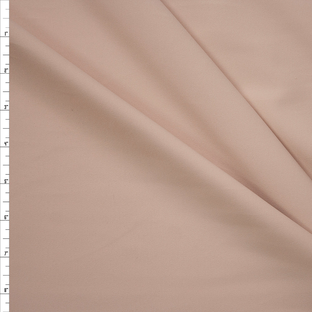 Poly Tan Color Cali Fabrics Light Tan Midweight Poly/Spandex Knit Fabric by the Yard