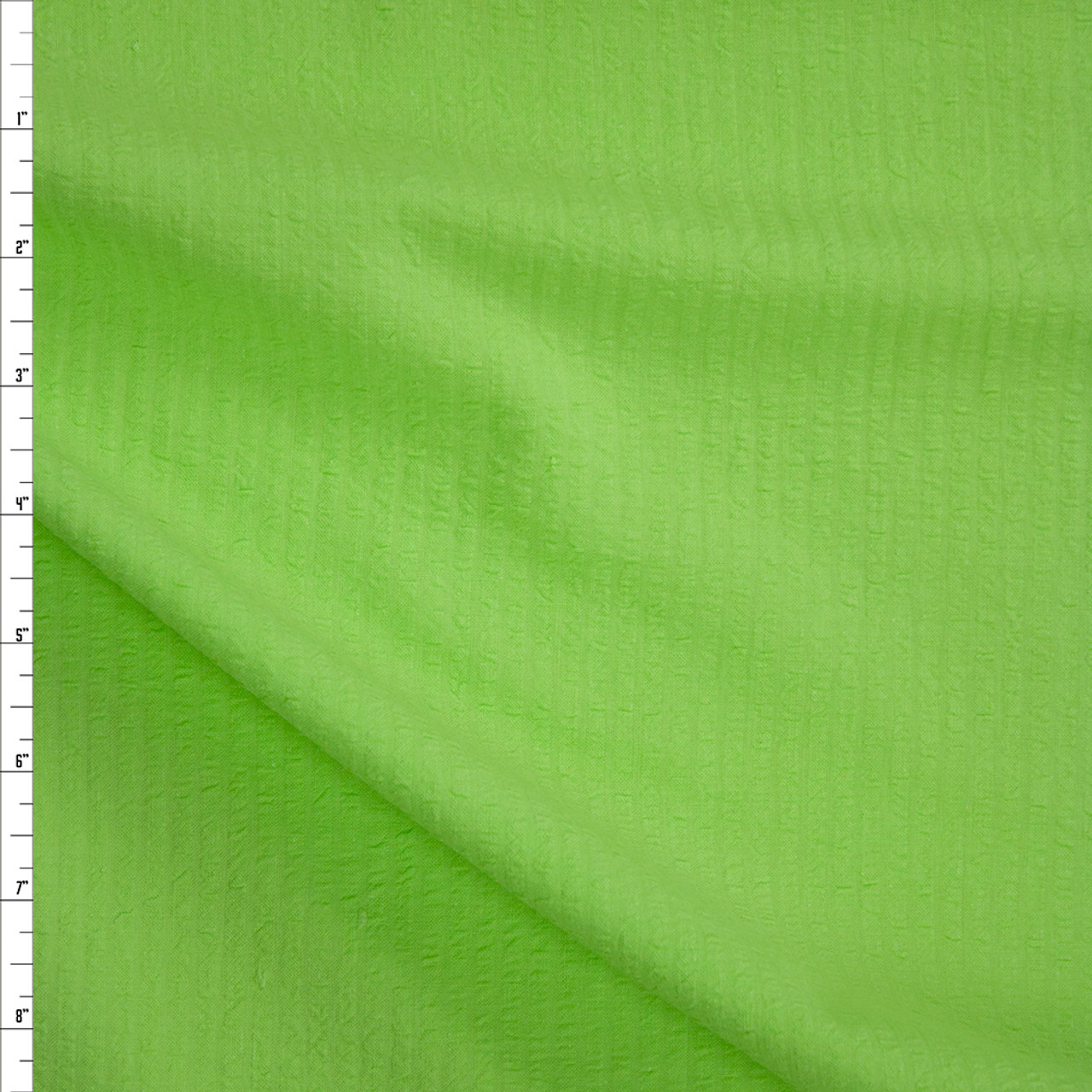 Cali Fabrics Bright Lime Cotton Seersucker Fabric by the Yard